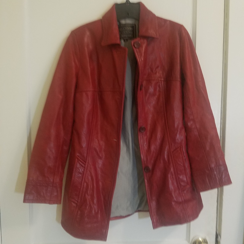 Vintage red leather jacket size small